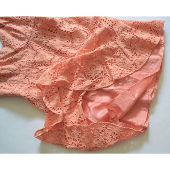 Nanette Lepore Dress A-line Sz 12 Eyelet Coral NWT - Picture 7 of 8